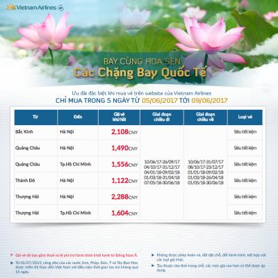 Bay Cùng Hoa Sen 5 Ngày Vàng tháng 6 của Vietnam Airlines